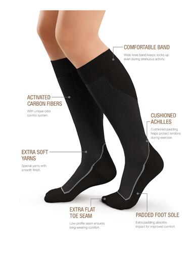 Jobst Sport Compression Sock 15-20 mmHg Black Large  1/pair